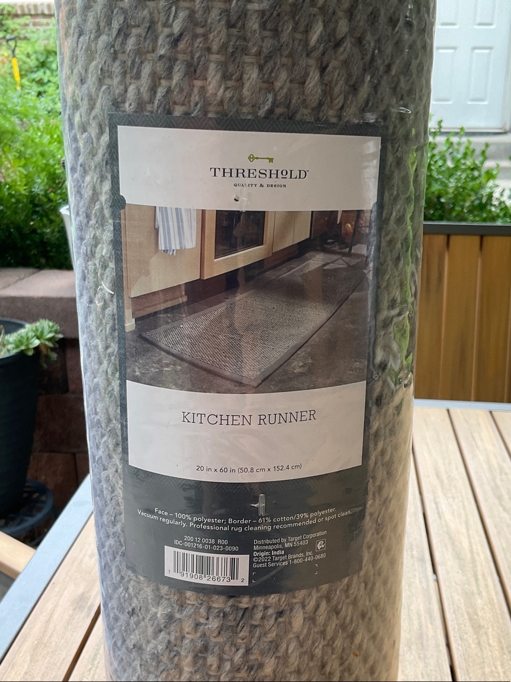 Threshold Gray Woven Kitchen Runner/Rug, 20X60 inches, NWT